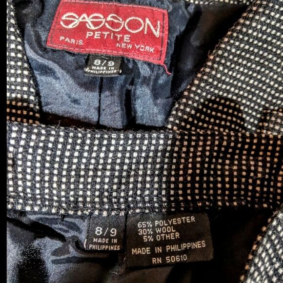 Vintage NWT Sassoon 2 piece suit 8/9 wool blend skirt career blazer - Picture 5 of 8